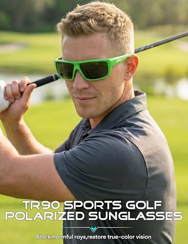 Image of ATTCL Polarized Sunglasses Men for Fishing: UV Protection Lightweight TR90 Sports Wrap Sun Glasses Driving Golf Running