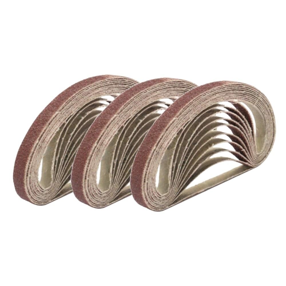 Bandas de lijado 1/2 * 18 pulgadas 40 granos 30 piezas | Herramientas de lijadora de banda de papel de lija de óxido de aluminio