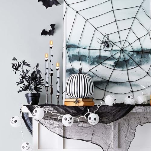 Image of Halloween Flameless Taper Candles Battery Operated with Remote and Timer, Real Wax 3D Wick Flickering LED Taper Candle Bats Decals Dinner Table Halloween Decor(4 Pack, 0.78 inchD x 9.64 inchH)