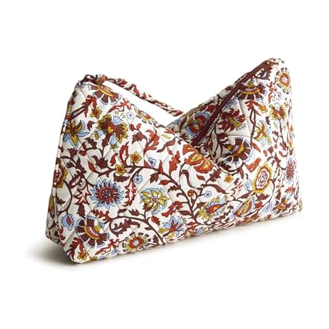 Vera Bradley Women's Cotton Medium Pouch, Marrakesh Vines Cream Cover