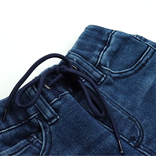 KIDSCOOL SPACE Baby Girls Jeans,Little Girl Elastic Waist Washed Soft Cotton Denim Pants4