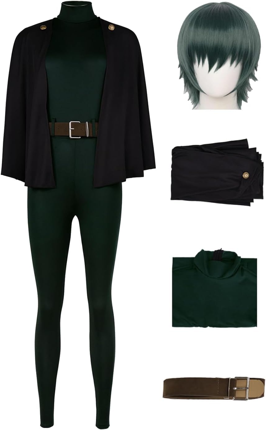 Ubaywey Anime JJK Cosplay Costume, Full Uniform Set, Halloween, Carnival Outfits, Adults (Maki, 3XL)