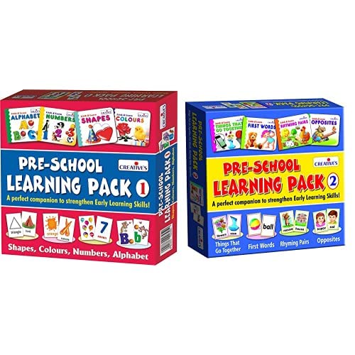 Creatives 1007 Pre - School Learning Pack 1 (Shapes,Colours,Numbers and Alphabet)&Pre-School Learning Pack - 2, Assorted (B085PBMPX7) Amazon Price History, Amazon Price Tracker