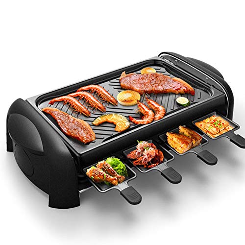 SETSCZY Raclette-Grill, 1200 Watt, abnehmbare Grillplatte, Antihaftbeschichtung, Thermostate Raclette Grill…