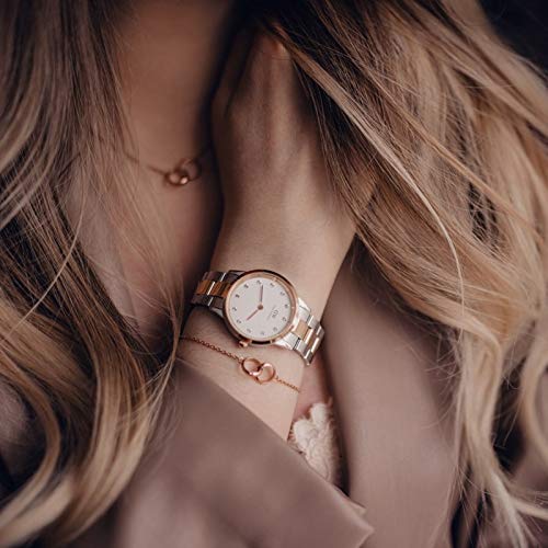 Image of Daniel Wellington Elan Unity Chain Bracelet - 316L Stainless Steel, Interlocking Double Circle Bracelet for Women & Men