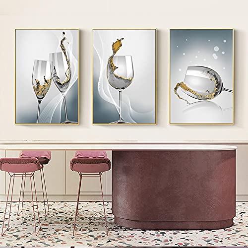 Sublimez un mur vide avec ce lot de 3 affiches abstraites modernes 40x60cm verre doré