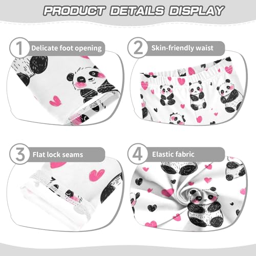 Lovely Panda Hearts Girls Casual Leggings for Kids Printed Long Pant Bottoms Stretch and Soft3