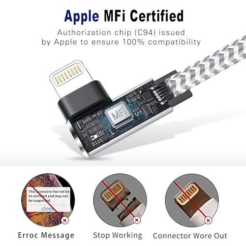 Cable Lightning tipo C trenzado que no se rompe al usar el iPhone de lado en horizontal 6