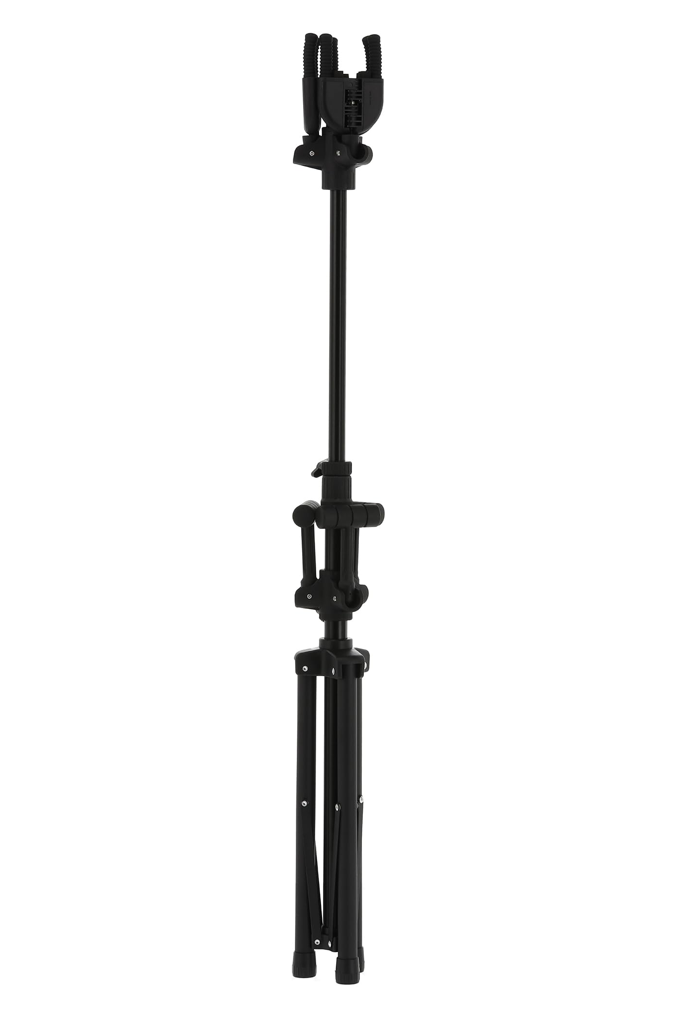 GEWA Gitarrenständer TripleGrip - Für bis zu 3 Akustikgitarren, E-Gitarren und Bässe - Rutschhemmend - Höhe 76-119 cm - Schonende Polster - Zusammenlegbar -schwarz GS-83B
