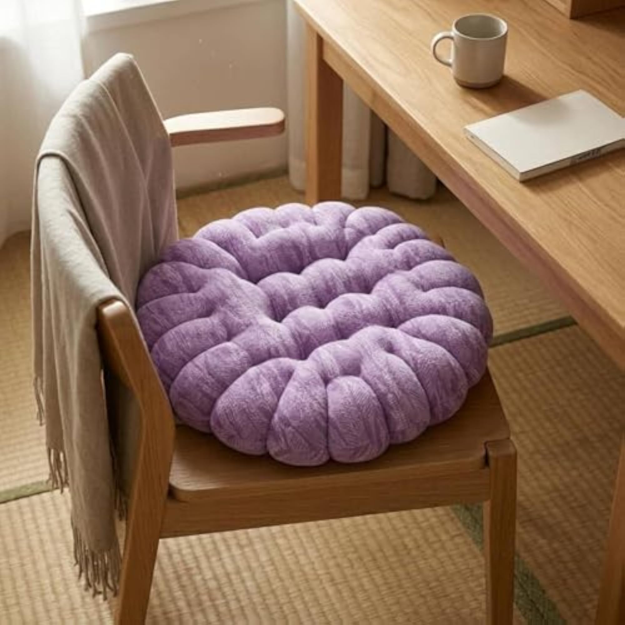 Thick Velvety Chair Cushion for Office & Study, Green
