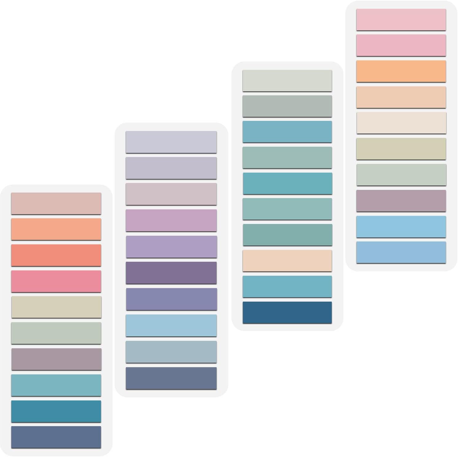 Umbresen Index Tabs, 4 Pack 800 Pcs Page Markers Sticky Note Page Labels, Transparent Writable Repositionable File Flags, Morandi Stickers Label for Reading Notes, Notebook, Books, Papers (800pcs)