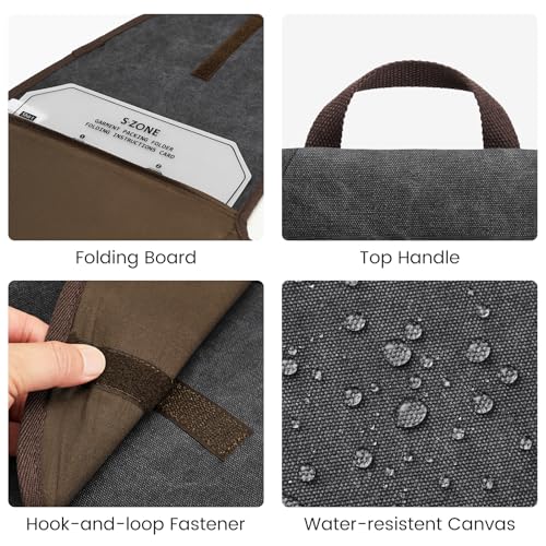 S-ZONE Garment Folder Compression Packing Cubes for Travel Garment Bag with Wrinkle-Free Luggage Suitcase Organizer Bags 6