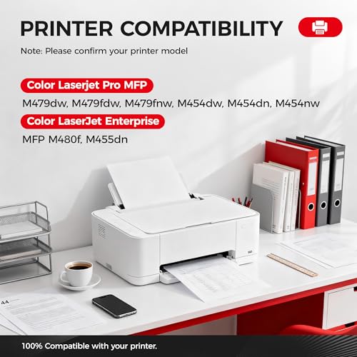 Image of 415A Toner Cartridge Set 4-Pack Replacement for HP 415A W2030A W2031A W2032A W2033A Compatible for HP Color Laserjet Pro MFP M479fdw M479fnw M479dw M454dw M454dn M454nw Enterprise M480f M455dn Printer