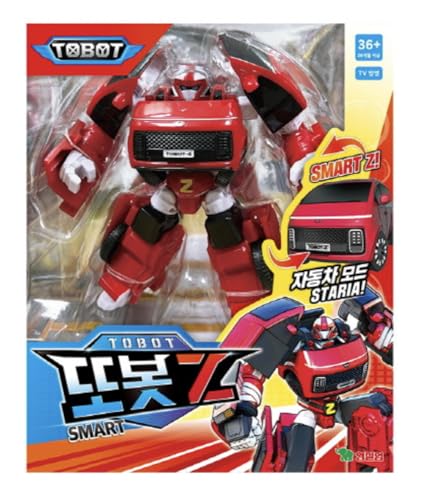 caincosmetic Tobot Smart Series Transforming Robot Figure – Blue Sedan Car Mode, 2-Mode Convert, Poseable, with Display Stand & Instructions (Smart Z)