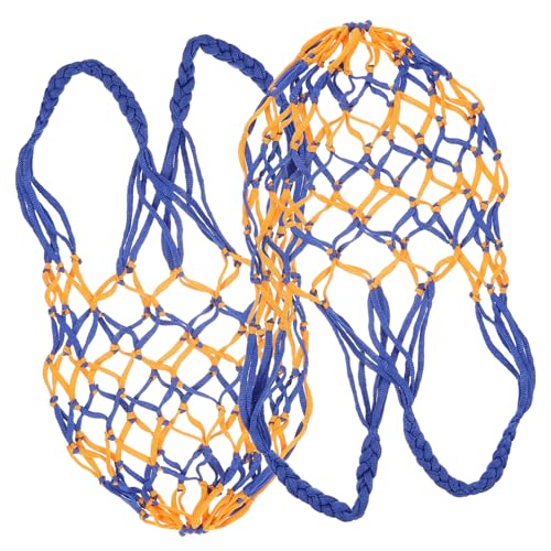 BESTonZON 2pcs Basketball Storage Bag Mesh Carrier for Basketball Football Volleyball Portable Sports Equipment Organizer for Gym Beach Home Use Material