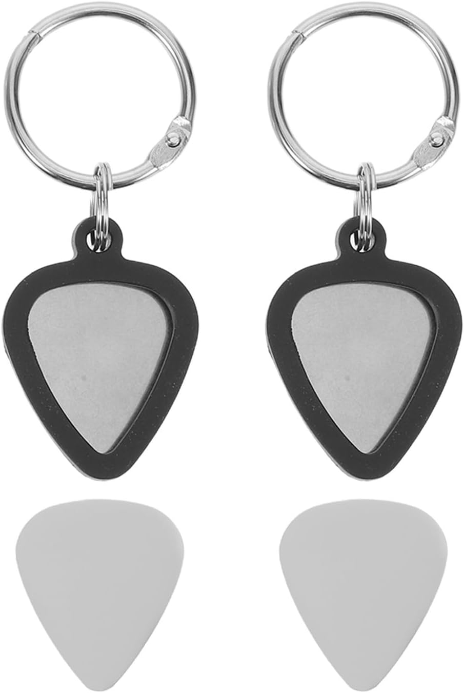 Silicone Guitar Pick Keychain Holder Black for Musicians