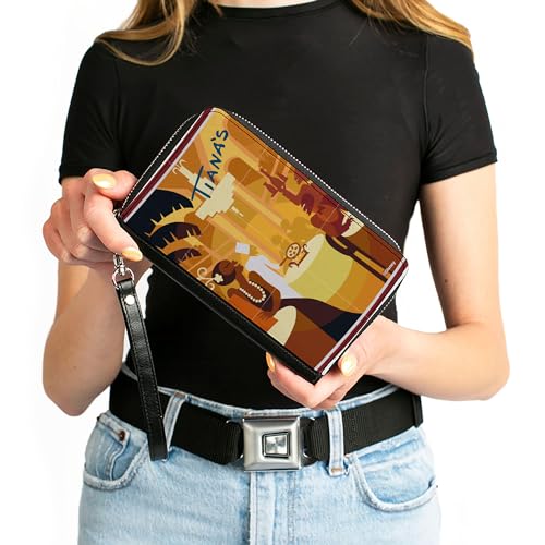 Buckle-Down Disney Wallet, Zip Around, The Princess and the Frog Tianas Place Scene Yellows, Vegan Leather4