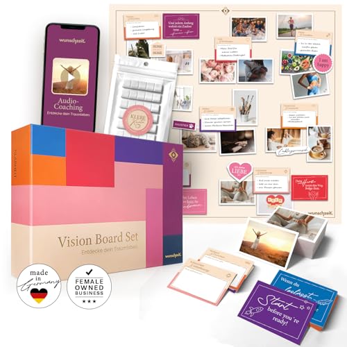 All-in-One Vision Board Set mit 162 Karten & XL-Poster | Ziele manifestieren & dein neues Leben visualisieren | Geschenkidee Motivation, Mutmacher & Neuanfang | Für Frauen, beste Freundin, Schwester