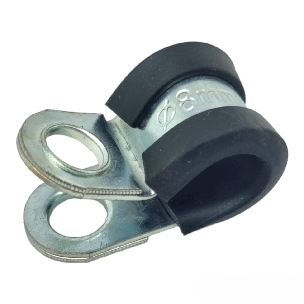 W1 - Zinc Plated 8Mm Rubber Lined P Clips Steel Hose Pipe Clamp - Pack Of 5