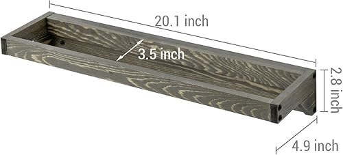 Miniatura 10 de MyGift Juego de 2 zapateros de madera maciza montados en la pared con acabado rústico de madera quemada, soporte colgante para calzado para armario,