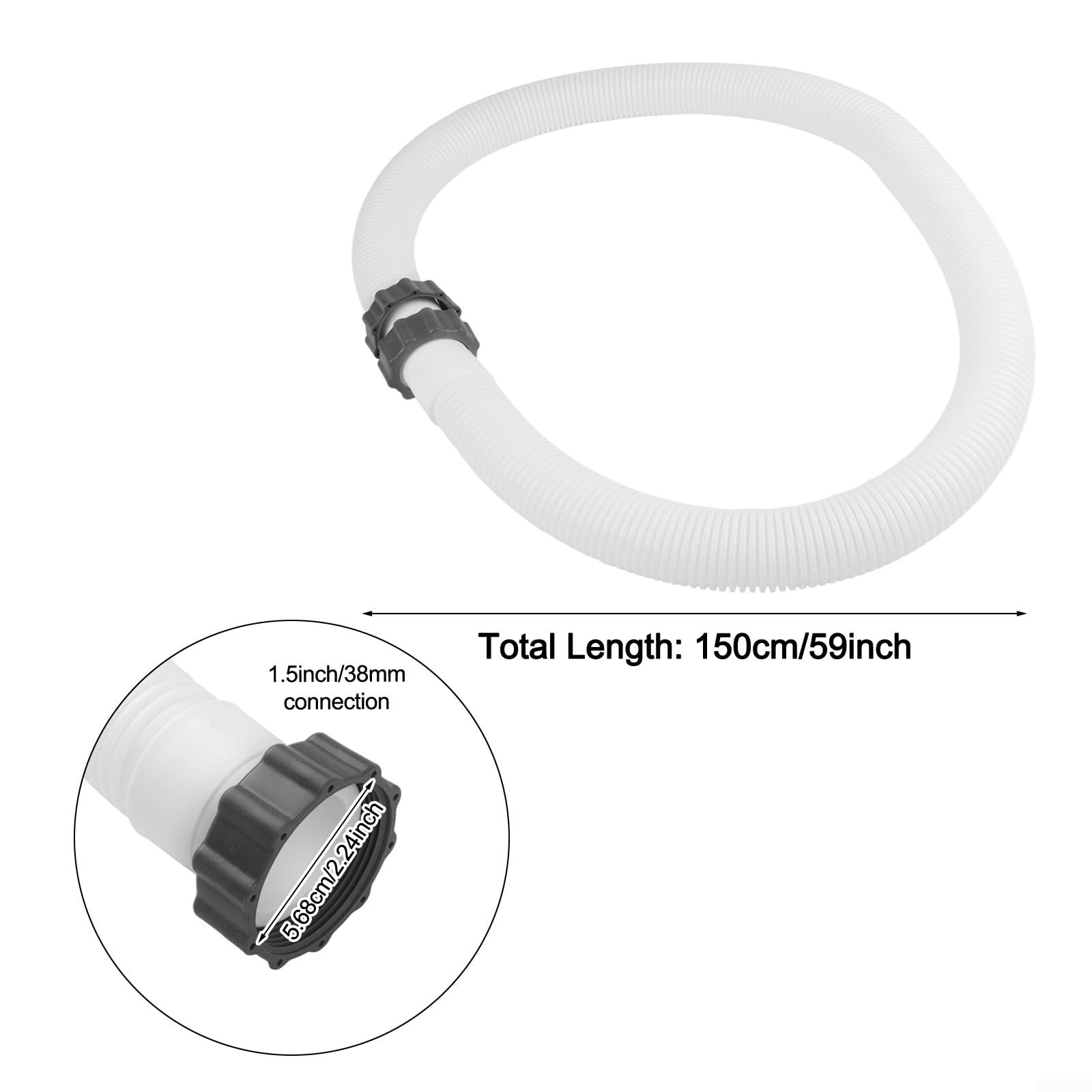 Kit adaptateur de tuyau de pompe de piscine avec connecteurs de 3,8 cm, joint en T et joints pour systèmes de filtre à sable, pièces de rechange pour Intex pour piscines hors sol Coleman
