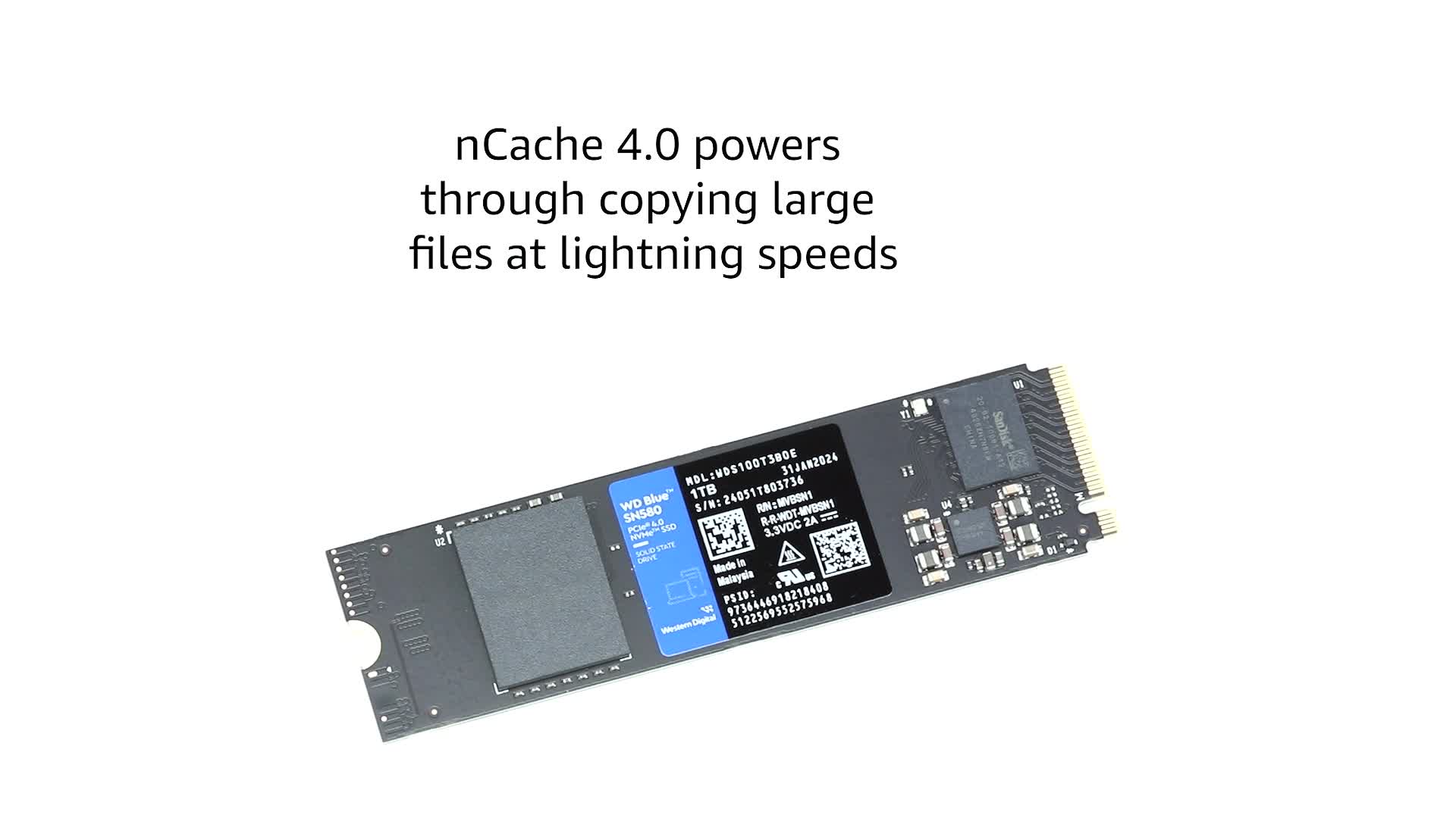 Western Digital 1TB WD Blue SN580 NVMe Internal Solid State