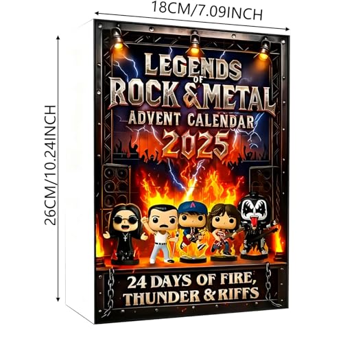 Legends of Rock & Metal Advent Calendar 2025-24 Days Countdown Calendar with 2D Iconic Musical Character Collectibles, Suitable for Halloween and Christmas, Gifts for Rock & Metal Fans (1PC,2D) - Image 2