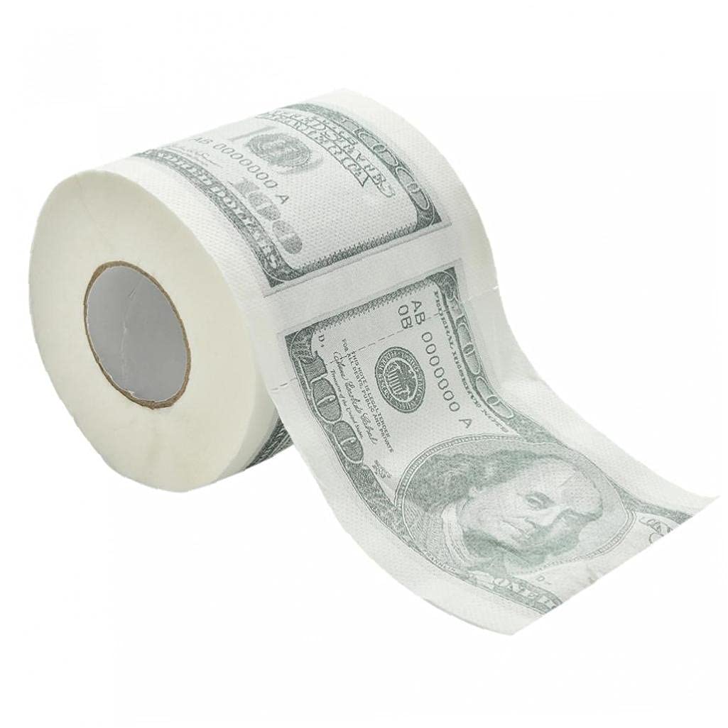 Ruluti 1Hundred Dollar Bill Printed Toilet Paper America Us Dollars Tissue Novelty Funny 100