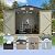 Patiowell 10x8 FT Storage Shed, Outdoor Metal Sheds with Lockable Door and Sloping Roof, Waterproof Outside Large Garden Tool Shed with Breathable Vents for Patio Lawn Backyard, Brown