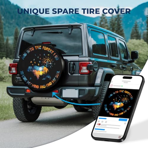 Image of GENANY Bear Inspiration Quote Father's Day PVC Spare Tire Cover for RV Trailer, Waterproof, Size 14 Fits 24-27 Inch