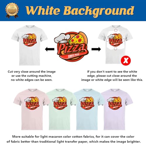Image of TransOurDream Heat Transfer Paper for Light Shirts(50 Sheets, 8.5x11),Printable HTV Heat Transfer Vinyl for Inkjet Printers