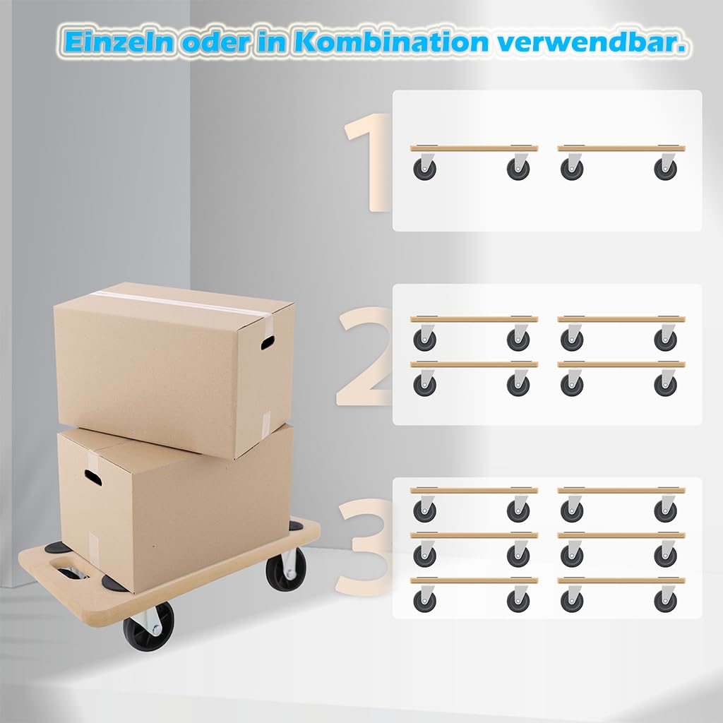 YRHome 2 rotelle da 58 x 29 cm, per il trasporto, per il trasporto di mobili, fino a 200 kg