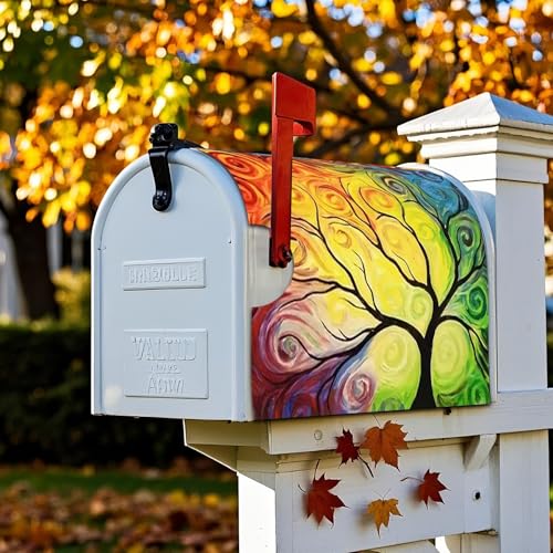Image of Mailbox Covers Magnetic Standard Size 18 x 21 Inch Beautiful Flowers in Spring,Mailbox Wraps for Garden Yard Home Outdoor Decor (Life of Tree)