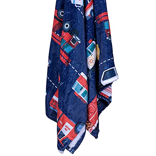 Police And Firetruck Throw Blanket, Adorable Super-Soft Extra-Large Police Cars Ambulance Firetruck Blanket For Toddler Boys, Kids, And Children, Boys Fleece Blanket (50In X 60In) Warm Fluffy And Cozy #TOP5