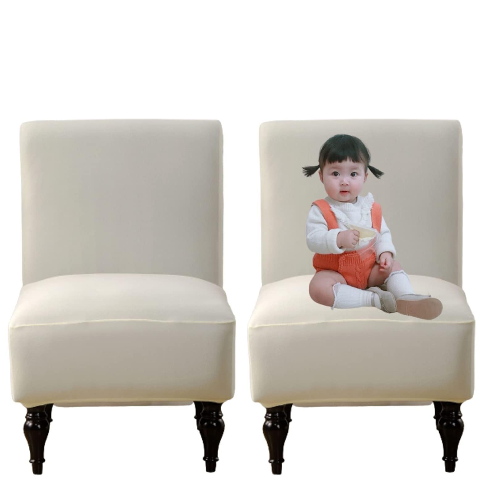 NMVAWIPT Armless Chair Slipcovers Stretch Accent Covers Removable Washable Anti-Dust Protector Furniture Without Armrests(#6,2pcs)