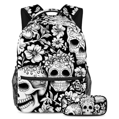 Sac à dos Sugar Skull grand format pour organiser toutes ses affaires scolaires sans effort