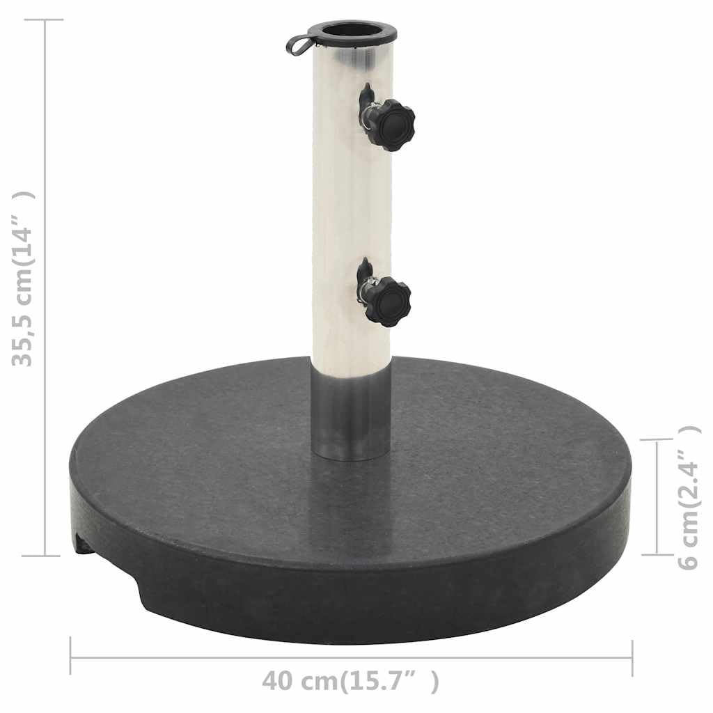 Tomostar Pied de Parasol, Support Socle de Parasol Base de Lestage Granite 20 kg Rond Noir