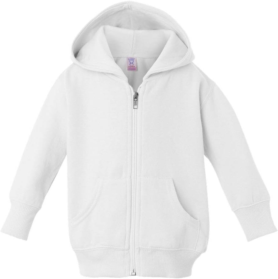 Infant Baby Boys or Girls Plain Zip Zipper Fleece Hoodie Sweater Jacket (12 mo., White)
