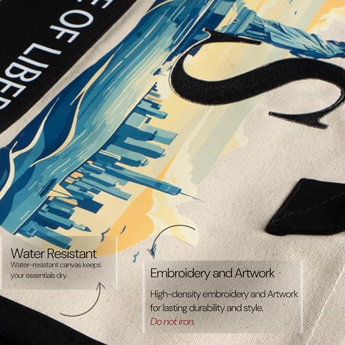 Image of Salt Earth Cotton Canvas Tote Bag - Alcatraz Island Landmark Design with Custom Initial, Durable Shoulder Bag for Women