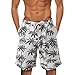 Hawajskie krótkie spodenki męskie, na lato, z nadrukiem w tropikalnym stylu, na plażę, do sportów wodnych, krótkie, lekkie, oddychające, elastyczne, do surfowania, szorty kąpielowe, biały (Weiß 1), 5XL