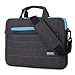 Brinch 15 - 15.6 Inch Multi-functional Suit Fabric Portable Laptop Sleeve Case Shoulder Messenger Bag Briefcase for Laptop, Tablet, Macbook, Notebook - Black-Blue