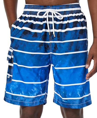 SIX ISLANDS Quick-Dry Swim Trunks - Comfortable Mens Boardshorts, 9" Inseam, Variety of Tropical & Classic Designs (L49H29,L)
