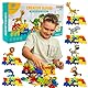 Steckspiel Spielzeug ab 3 Jahre Werkzeug STEM Lernspielzeug 3D Dinosaurier Tiere Puzzle Mosaik Bausteine Zahnrädern Schraubspielzeug Kreatives Kinder Geschenke ab 3 4 5 Jahren Junge Mädchen 222 Stück