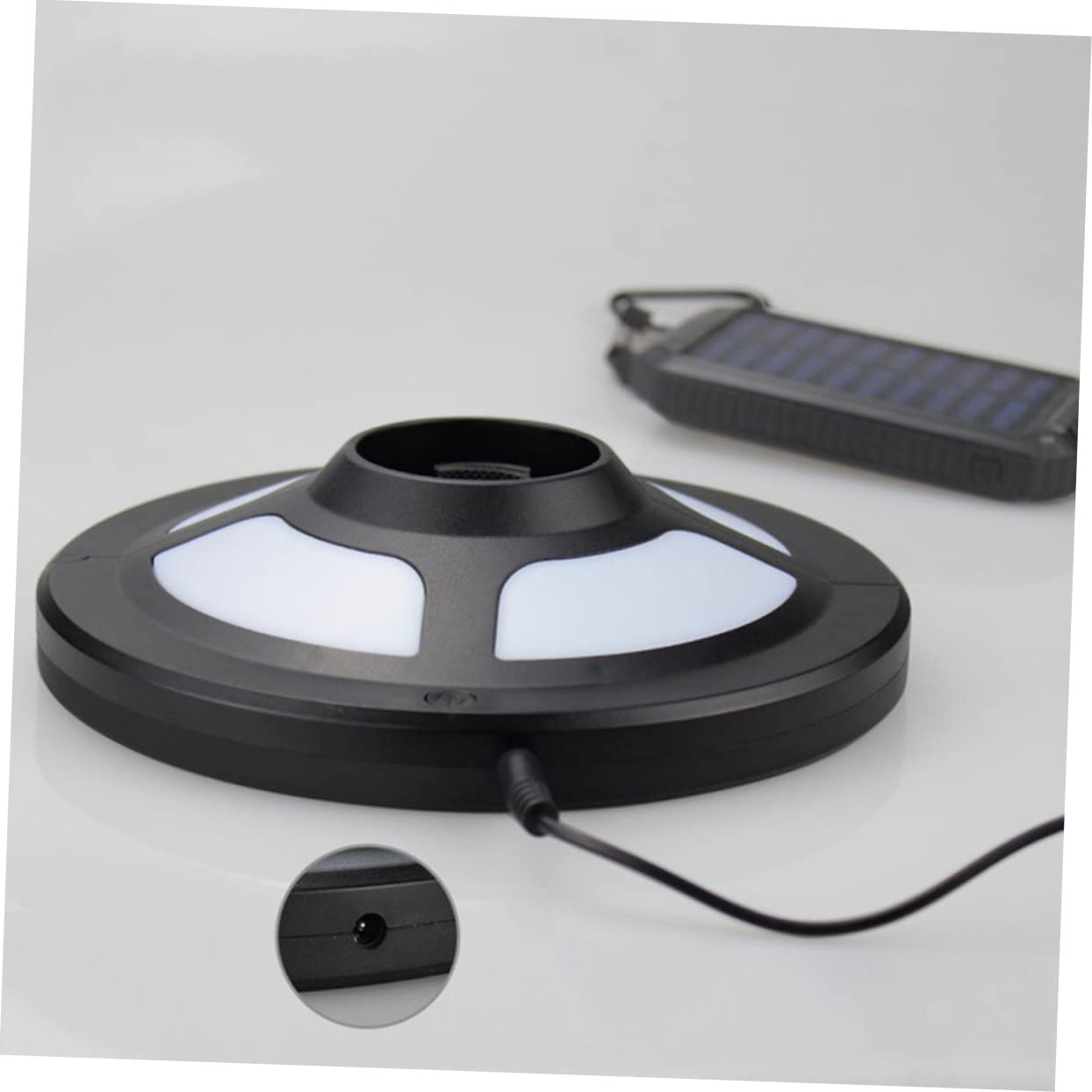 iplusmile Lámpara LED de Camping para Paraguas, Iluminación Exterior de ABS Negro, Luz Brillante para Actividades Nocturnas Seguras en Casa Aire Libre