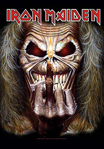 Heart Rock Iron Maiden Bandera Eddie The Finger Candle - Póster de tela