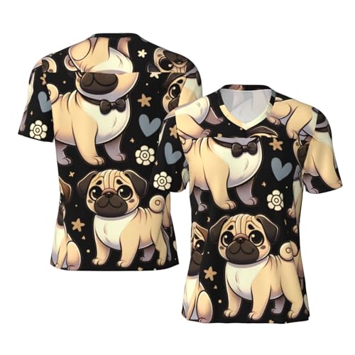 Stylish Athletic Sports Jersey Pug-Animal-Lovers-Gift Men's Rugby Jersey Small Black