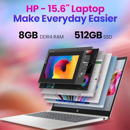 Image of HP 2026 Touchscreen Laptop Computer for Student & Business, 8GB RAM 512GB SSD Windows 11 Pro, Intel Core i3-1315U (Up to 4.5GHz), 15.6 inch LED, Copilot AI, Numeric Keyboard, Type-c, Patented KB Kit