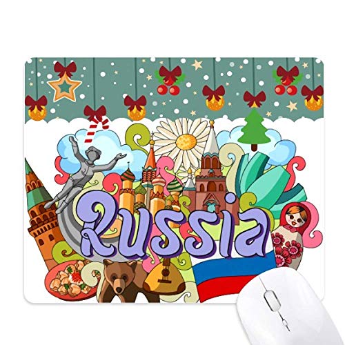 Tapis de souris Russie en caoutchouc antidérapant avec motif Cathédrale et Mausolée de Lénine