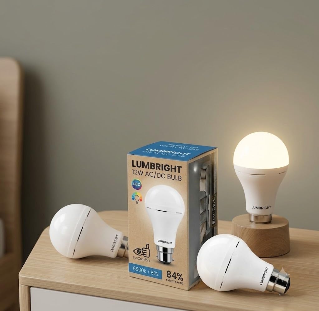 12W Rechargeable Emergency Inverter LED Bulb, B22 -Pack of 3 | Rechargeable, 4 Hours Backup, Ideal for Powercuts, Energy Efficient-image-25