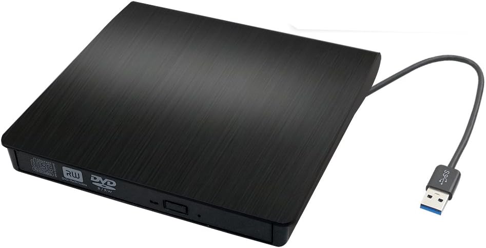 External DVD Drive USB 3.0 Transmission Slim Portable External DVD CD +/-RW Writer/Burner/Rewriter ROM Drive Perfect for Mac OS/Win7/Win8/Win10/Vista PC Desktop Laptop